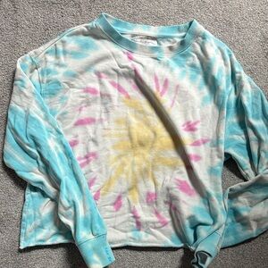 Spiritual Gangster Pastel Tie-Dye Crewneck Sweatshirt - Blue, Yellow & Pink